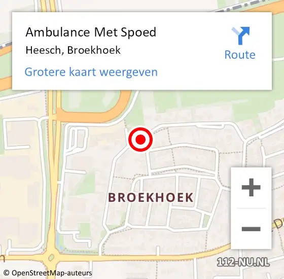 Locatie op kaart van de 112 melding: Ambulance Met Spoed Naar Heesch, Broekhoek op 13 februari 2019 10:29