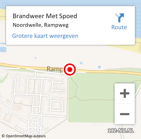 Locatie op kaart van de 112 melding: Brandweer Met Spoed Naar Noordwelle, Rampweg op 13 februari 2019 12:58