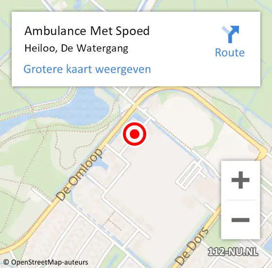 Locatie op kaart van de 112 melding: Ambulance Met Spoed Naar Heiloo, De Watergang op 13 februari 2019 13:57