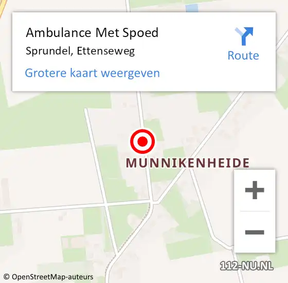 Locatie op kaart van de 112 melding: Ambulance Met Spoed Naar Sprundel, Ettenseweg op 13 februari 2019 14:36