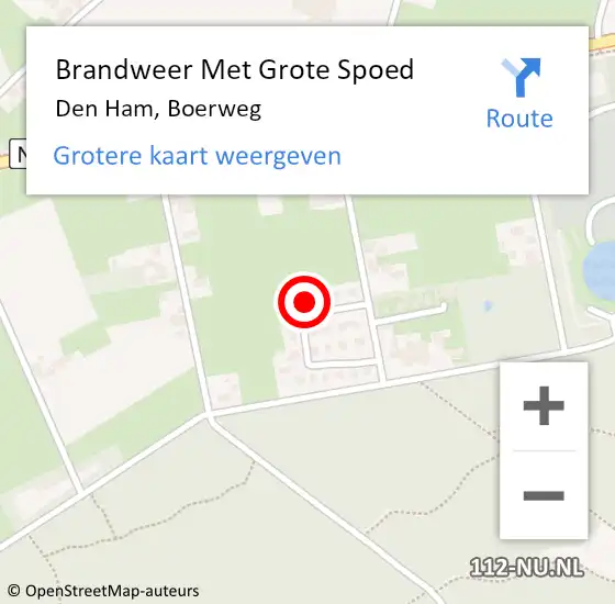 Locatie op kaart van de 112 melding: Brandweer Met Grote Spoed Naar Den Ham, Boerweg op 23 maart 2014 14:34