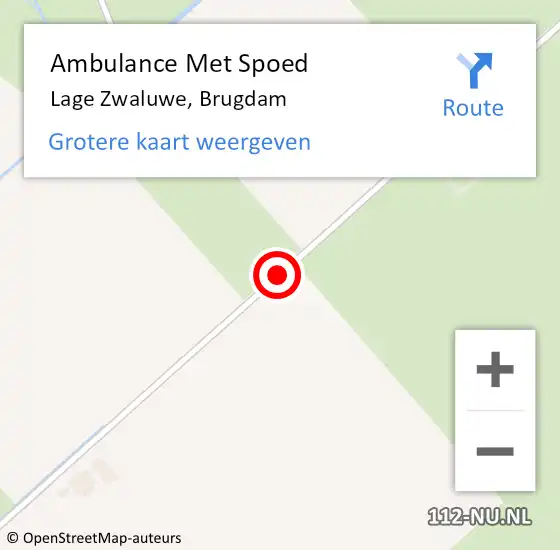 Locatie op kaart van de 112 melding: Ambulance Met Spoed Naar Lage Zwaluwe, Brugdam op 13 februari 2019 14:56