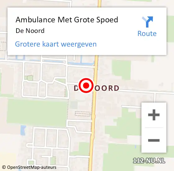 Locatie op kaart van de 112 melding: Ambulance Met Grote Spoed Naar De Noord op 13 februari 2019 16:48