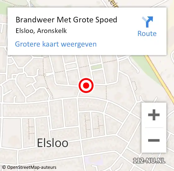 Locatie op kaart van de 112 melding: Brandweer Met Grote Spoed Naar Elsloo, Aronskelk op 13 februari 2019 18:56