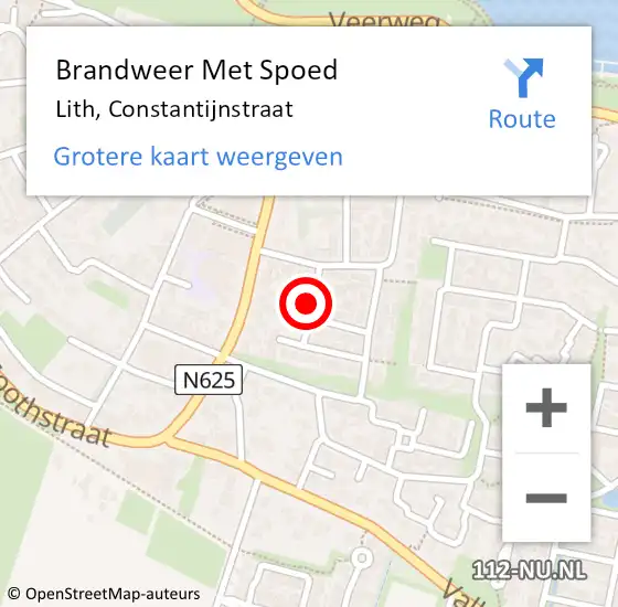 Locatie op kaart van de 112 melding: Brandweer Met Spoed Naar Lith, Constantijnstraat op 13 februari 2019 18:59