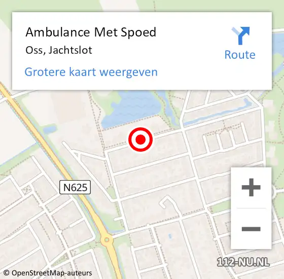 Locatie op kaart van de 112 melding: Ambulance Met Spoed Naar Oss, Jachtslot op 13 februari 2019 19:06