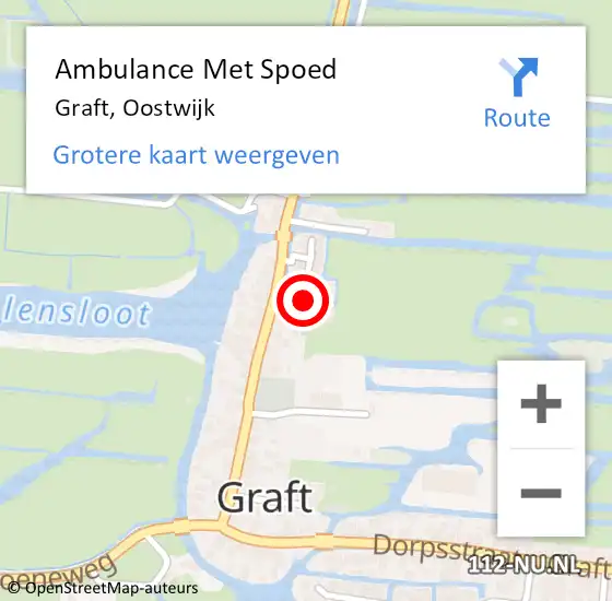 Locatie op kaart van de 112 melding: Ambulance Met Spoed Naar Graft, Oostwijk op 13 februari 2019 20:47