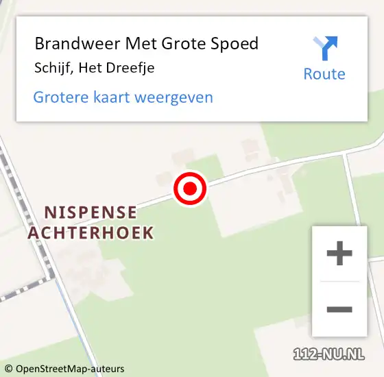 Locatie op kaart van de 112 melding: Brandweer Met Grote Spoed Naar Schijf, Het Dreefje op 13 februari 2019 20:50