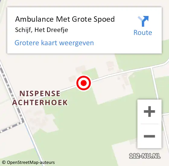 Locatie op kaart van de 112 melding: Ambulance Met Grote Spoed Naar Schijf, Het Dreefje op 13 februari 2019 20:54