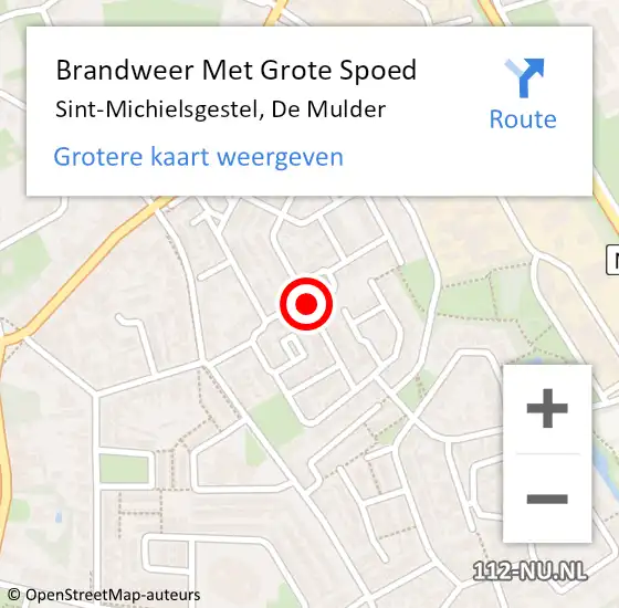 Locatie op kaart van de 112 melding: Brandweer Met Grote Spoed Naar Sint-Michielsgestel, De Mulder op 14 februari 2019 03:34