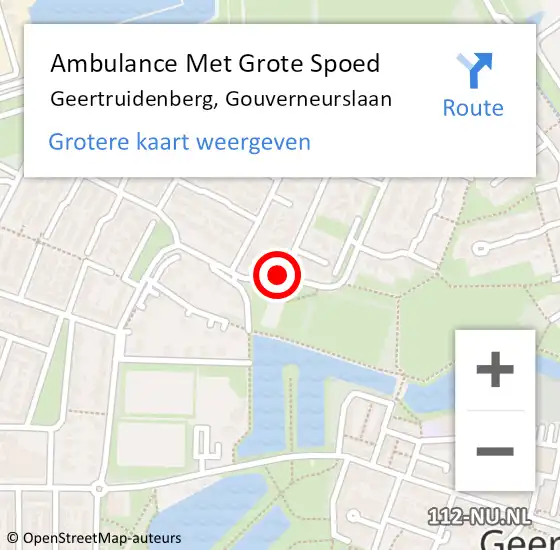 Locatie op kaart van de 112 melding: Ambulance Met Grote Spoed Naar Geertruidenberg, Gouverneurslaan op 14 februari 2019 08:03