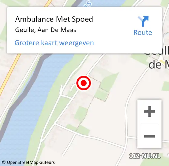 Locatie op kaart van de 112 melding: Ambulance Met Spoed Naar Geulle, Aan De Maas op 23 maart 2014 15:50