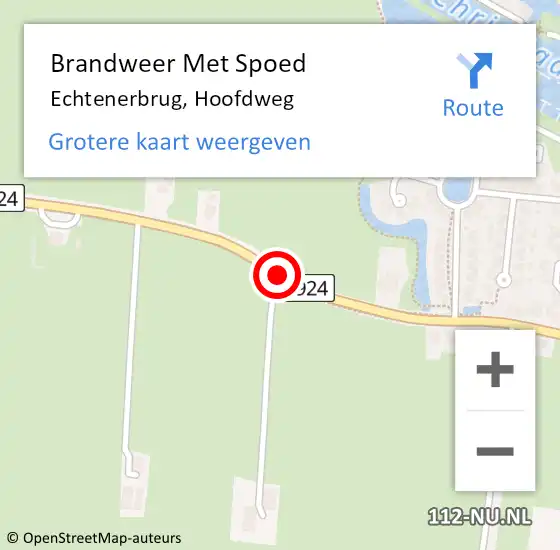 Locatie op kaart van de 112 melding: Brandweer Met Spoed Naar Echtenerbrug, Hoofdweg op 14 februari 2019 14:50