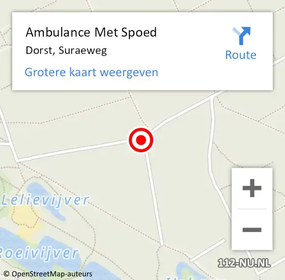 Locatie op kaart van de 112 melding: Ambulance Met Spoed Naar Dorst, Suraeweg op 14 februari 2019 15:21