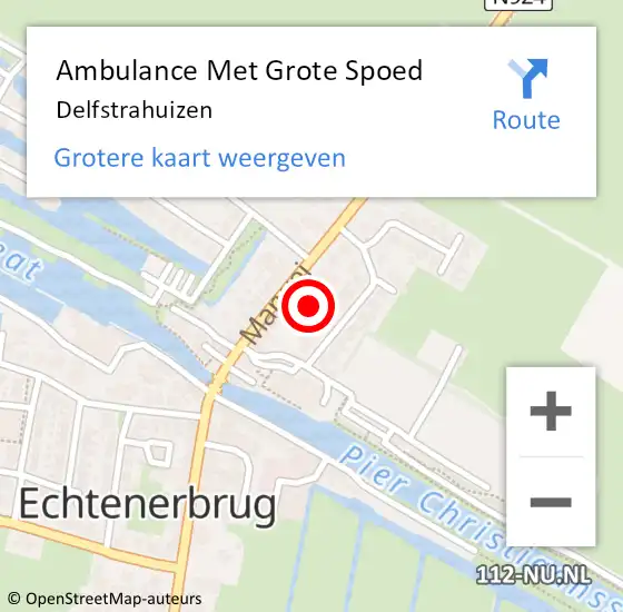 Locatie op kaart van de 112 melding: Ambulance Met Grote Spoed Naar Delfstrahuizen op 14 februari 2019 17:08