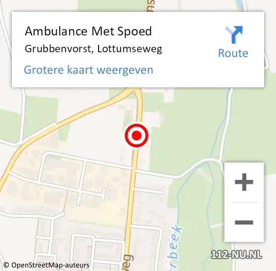 Locatie op kaart van de 112 melding: Ambulance Met Spoed Naar Grubbenvorst, Lottumseweg op 14 februari 2019 17:48