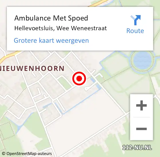 Locatie op kaart van de 112 melding: Ambulance Met Spoed Naar Hellevoetsluis, Wee Weneestraat op 14 februari 2019 20:24
