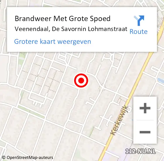 Locatie op kaart van de 112 melding: Brandweer Met Grote Spoed Naar Veenendaal, De Savornin Lohmanstraat op 14 februari 2019 20:24