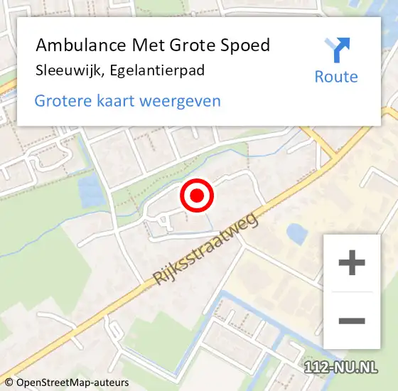 Locatie op kaart van de 112 melding: Ambulance Met Grote Spoed Naar Sleeuwijk, Egelantierpad op 14 februari 2019 22:12