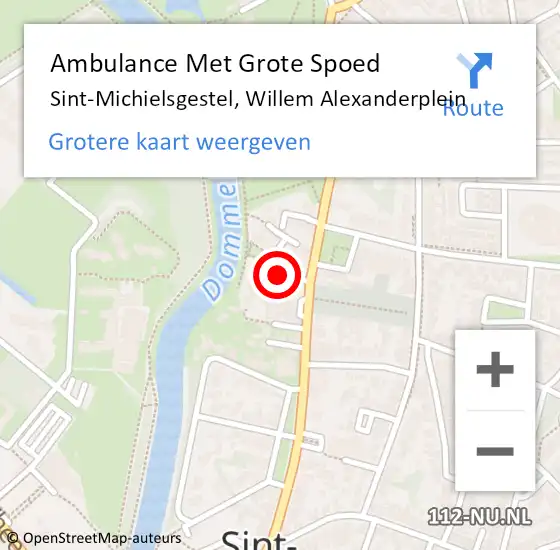 Locatie op kaart van de 112 melding: Ambulance Met Grote Spoed Naar Sint-Michielsgestel, Willem Alexanderplein op 14 februari 2019 22:13