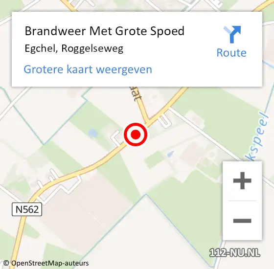 Locatie op kaart van de 112 melding: Brandweer Met Grote Spoed Naar Egchel, Roggelseweg op 14 februari 2019 23:24