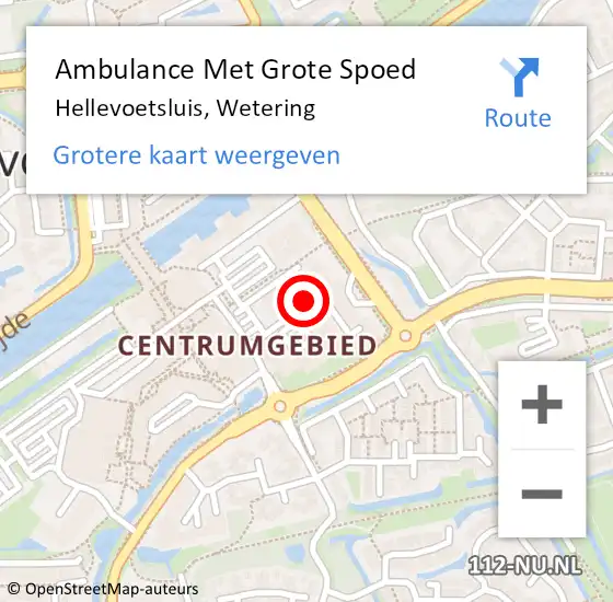 Locatie op kaart van de 112 melding: Ambulance Met Grote Spoed Naar Hellevoetsluis, Wetering op 15 februari 2019 08:15