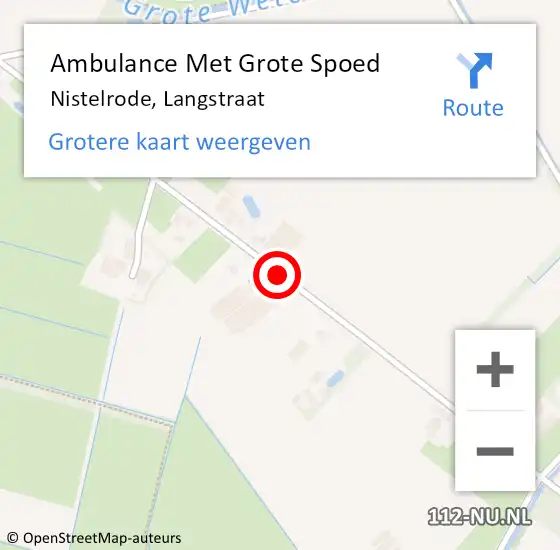 Locatie op kaart van de 112 melding: Ambulance Met Grote Spoed Naar Nistelrode, Langstraat op 15 februari 2019 10:58