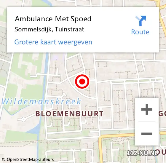 Locatie op kaart van de 112 melding: Ambulance Met Spoed Naar Sommelsdijk, Tuinstraat op 15 februari 2019 11:00