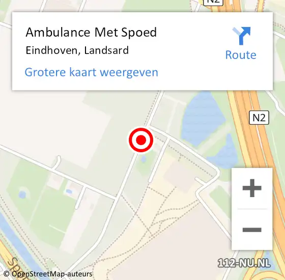 Locatie op kaart van de 112 melding: Ambulance Met Spoed Naar Eindhoven, Landsard op 15 februari 2019 12:08