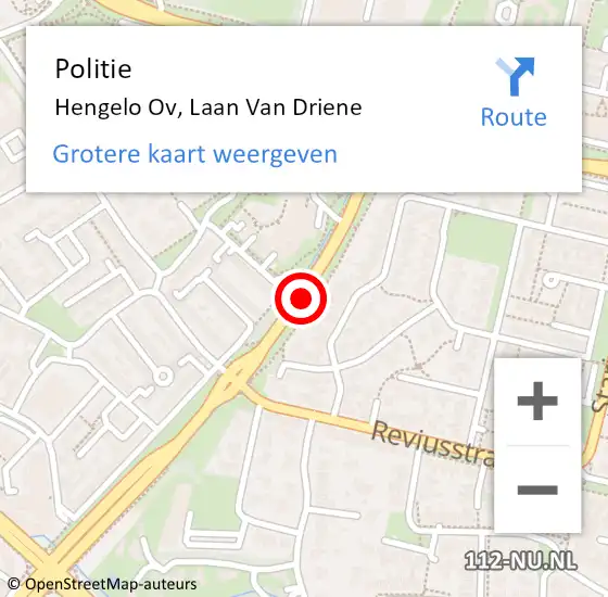 Locatie op kaart van de 112 melding: Politie Hengelo Ov, Laan Van Driene op 15 februari 2019 15:22