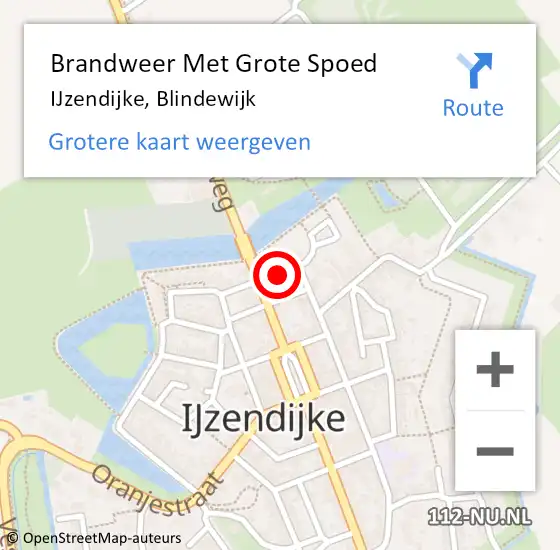 Locatie op kaart van de 112 melding: Brandweer Met Grote Spoed Naar IJzendijke, Blindewijk op 15 februari 2019 17:23