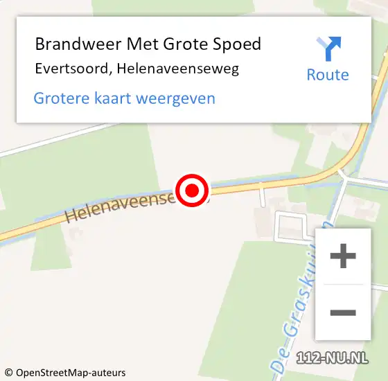 Locatie op kaart van de 112 melding: Brandweer Met Grote Spoed Naar Evertsoord, Helenaveenseweg op 15 februari 2019 17:37