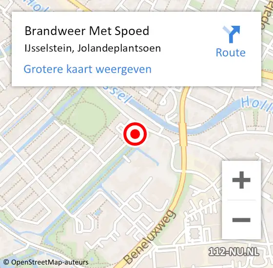 Locatie op kaart van de 112 melding: Brandweer Met Spoed Naar IJsselstein, Jolandeplantsoen op 15 februari 2019 20:10