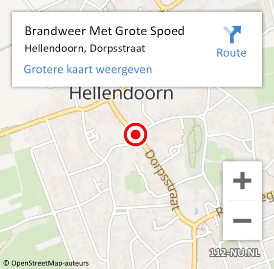 Locatie op kaart van de 112 melding: Brandweer Met Grote Spoed Naar Hellendoorn, Dorpsstraat op 15 februari 2019 20:55