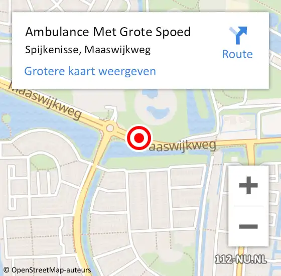 Locatie op kaart van de 112 melding: Ambulance Met Grote Spoed Naar Spijkenisse, Maaswijkweg op 15 februari 2019 22:18