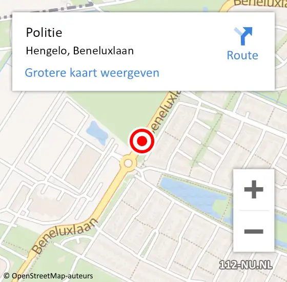 Locatie op kaart van de 112 melding: Politie Hengelo Ov, Beneluxlaan op 16 februari 2019 00:45