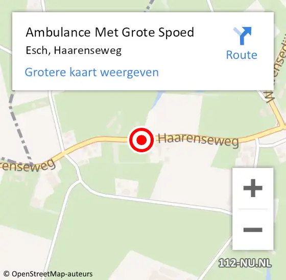 Locatie op kaart van de 112 melding: Ambulance Met Grote Spoed Naar Esch, Haarenseweg op 16 februari 2019 01:15