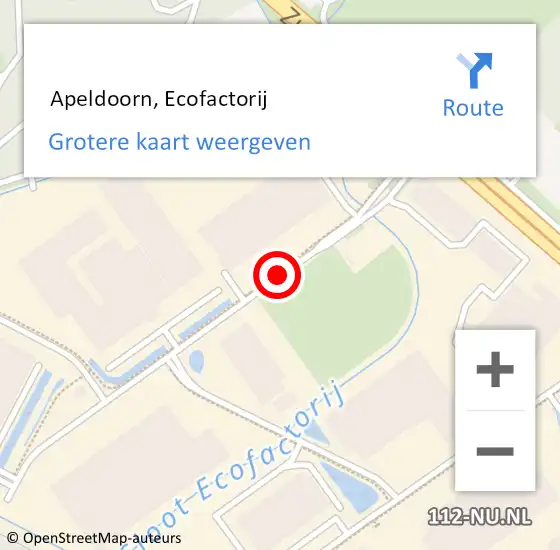 Locatie op kaart van de 112 melding:  Apeldoorn, Ecofactorij op 16 februari 2019 06:10
