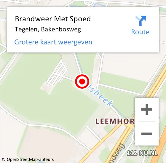 Locatie op kaart van de 112 melding: Brandweer Met Spoed Naar Tegelen, Bakenbosweg op 16 februari 2019 07:27