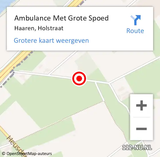 Locatie op kaart van de 112 melding: Ambulance Met Grote Spoed Naar Haaren, Holstraat op 16 februari 2019 11:11