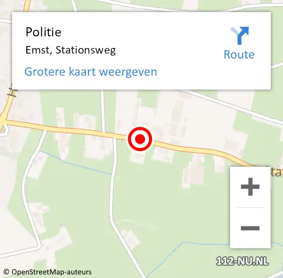 Locatie op kaart van de 112 melding: Politie Emst, Stationsweg op 16 februari 2019 13:53