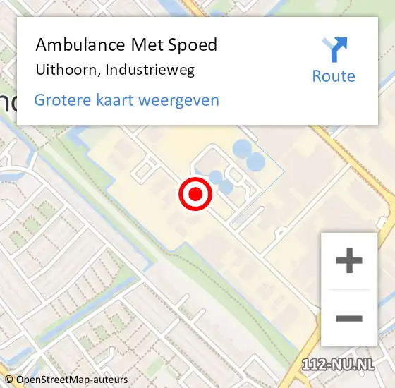 Locatie op kaart van de 112 melding: Ambulance Met Spoed Naar Uithoorn, Industrieweg op 16 februari 2019 14:20