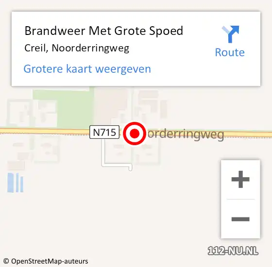 Locatie op kaart van de 112 melding: Brandweer Met Grote Spoed Naar Creil, Noorderringweg op 16 februari 2019 14:37
