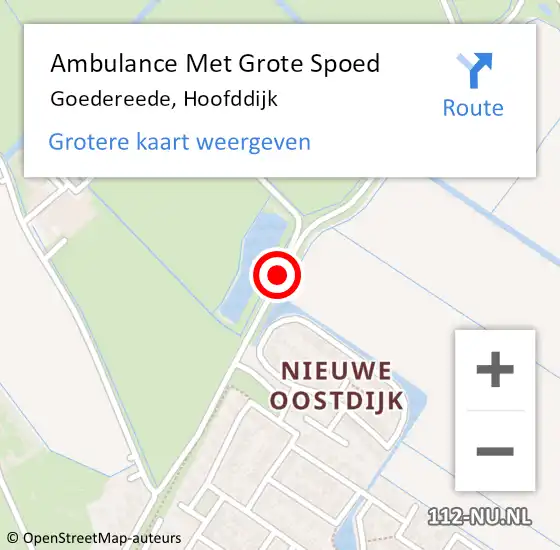 Locatie op kaart van de 112 melding: Ambulance Met Grote Spoed Naar Goedereede, Hoofddijk op 16 februari 2019 15:01