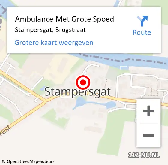 Locatie op kaart van de 112 melding: Ambulance Met Grote Spoed Naar Stampersgat, Brugstraat op 16 februari 2019 15:38