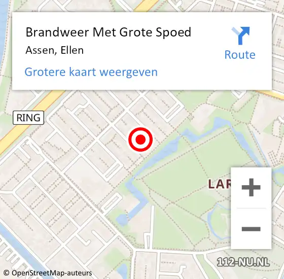 Locatie op kaart van de 112 melding: Brandweer Met Grote Spoed Naar Assen, Ellen op 16 februari 2019 17:27