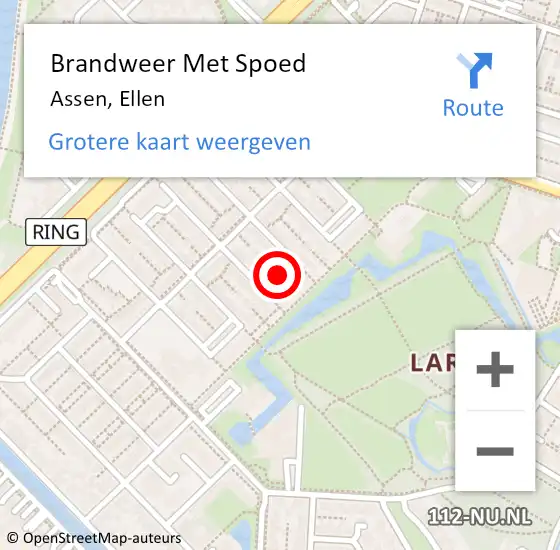 Locatie op kaart van de 112 melding: Brandweer Met Spoed Naar Assen, Ellen op 16 februari 2019 17:45