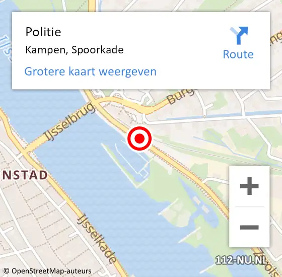 Locatie op kaart van de 112 melding: Politie Kampen, Spoorkade op 16 februari 2019 19:37