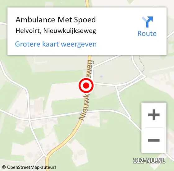 Locatie op kaart van de 112 melding: Ambulance Met Spoed Naar Helvoirt, Nieuwkuijkseweg op 16 februari 2019 19:49