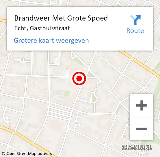 Locatie op kaart van de 112 melding: Brandweer Met Grote Spoed Naar Echt, Gasthuisstraat op 16 februari 2019 20:00